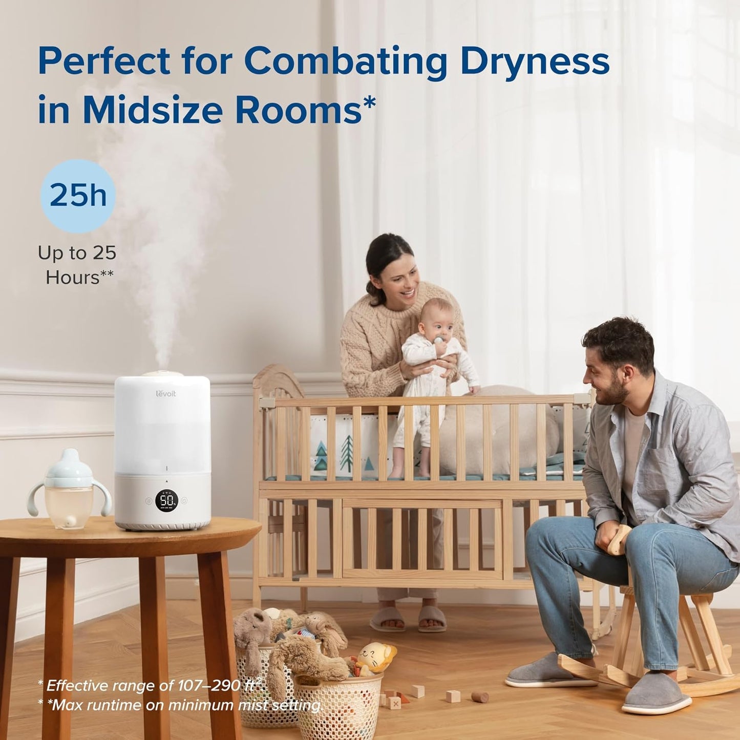 Humidifiers for Bedroom 4.2L Top Fill for Large Room, NeoClassic 450