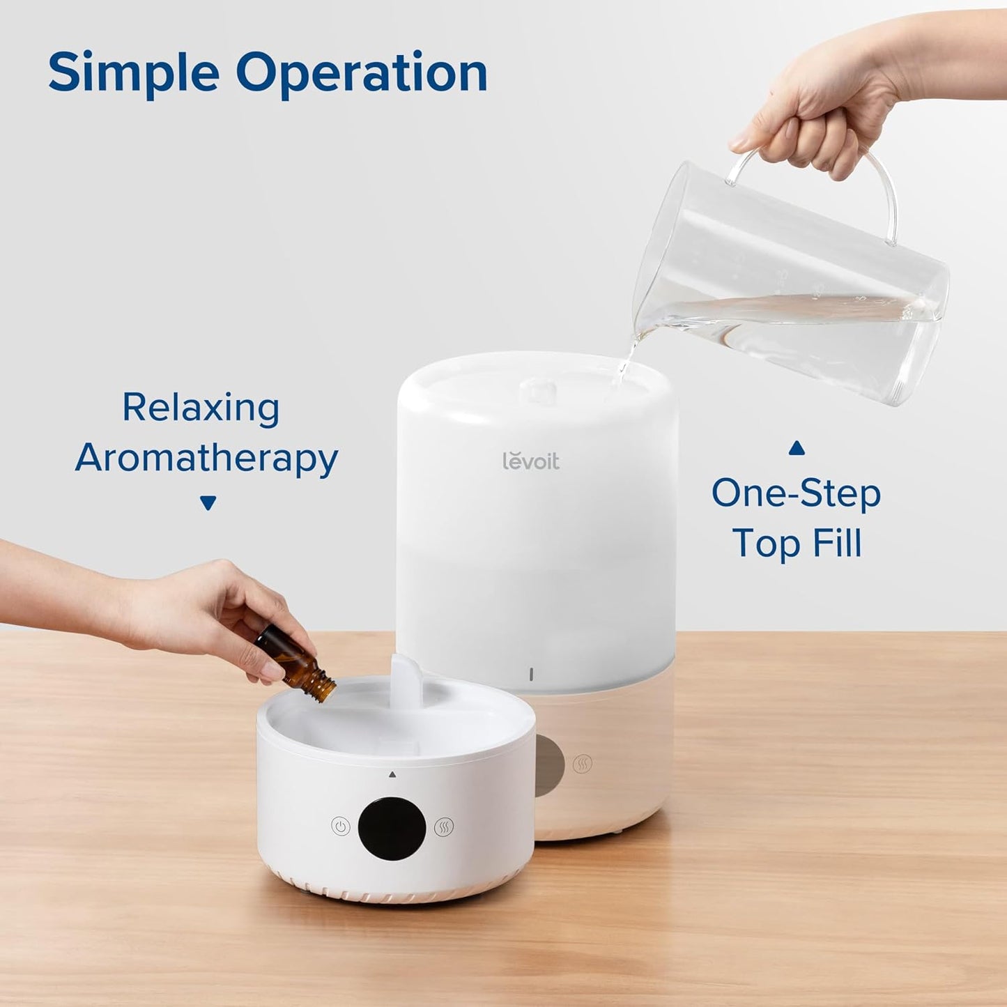Humidifiers for Bedroom 4.2L Top Fill for Large Room, NeoClassic 450