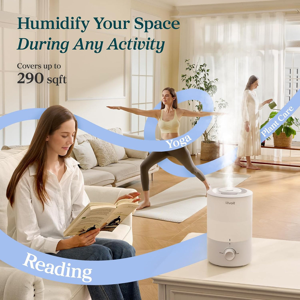 Humidifiers for Bedroom 4.2L Top Fill for Large Room, NeoClassic 450