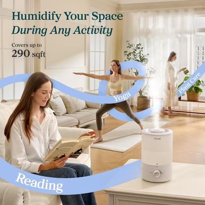 Humidifiers for Bedroom 4.2L Top Fill for Large Room, NeoClassic 450
