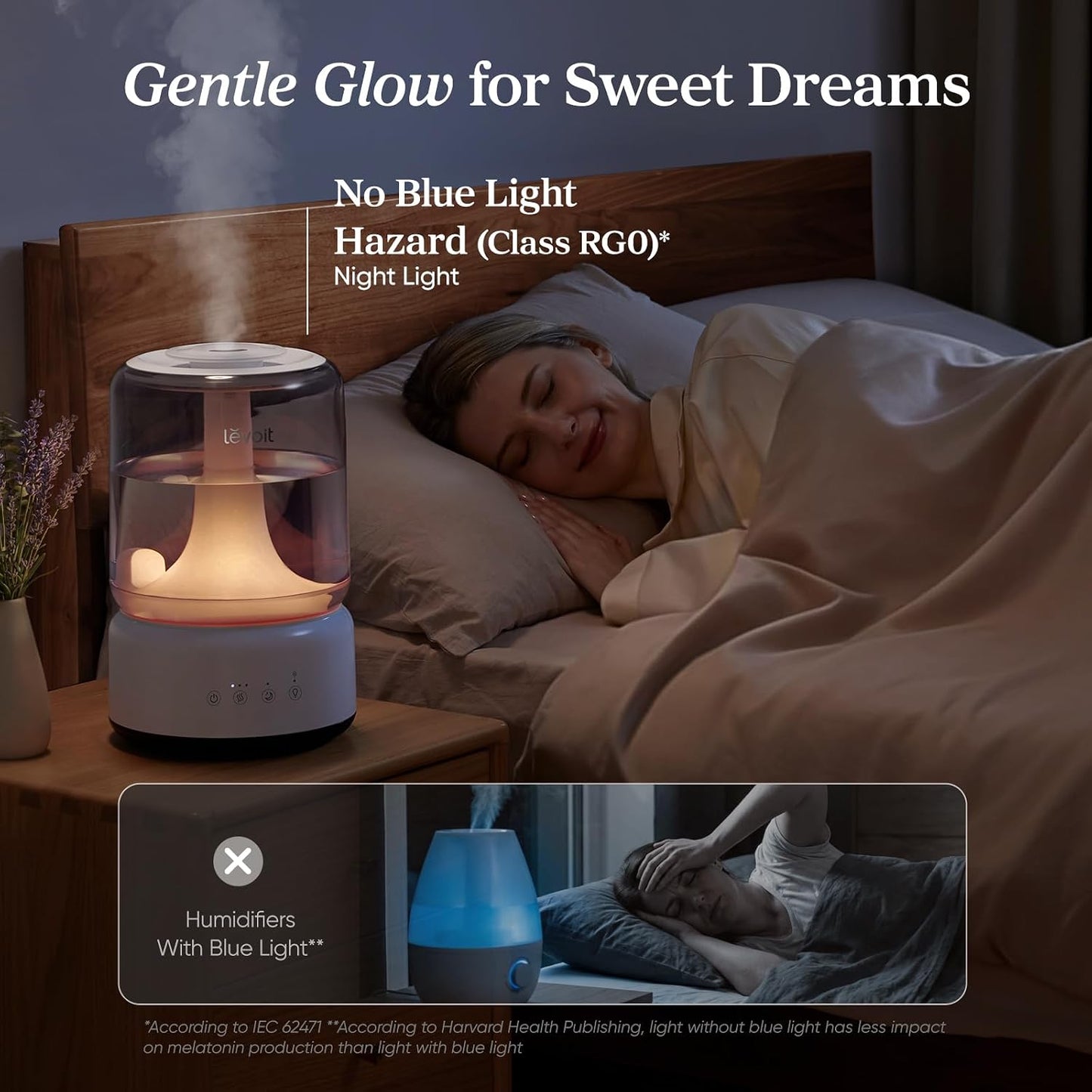 Humidifiers for Bedroom 4.2L Top Fill for Large Room, NeoClassic 450
