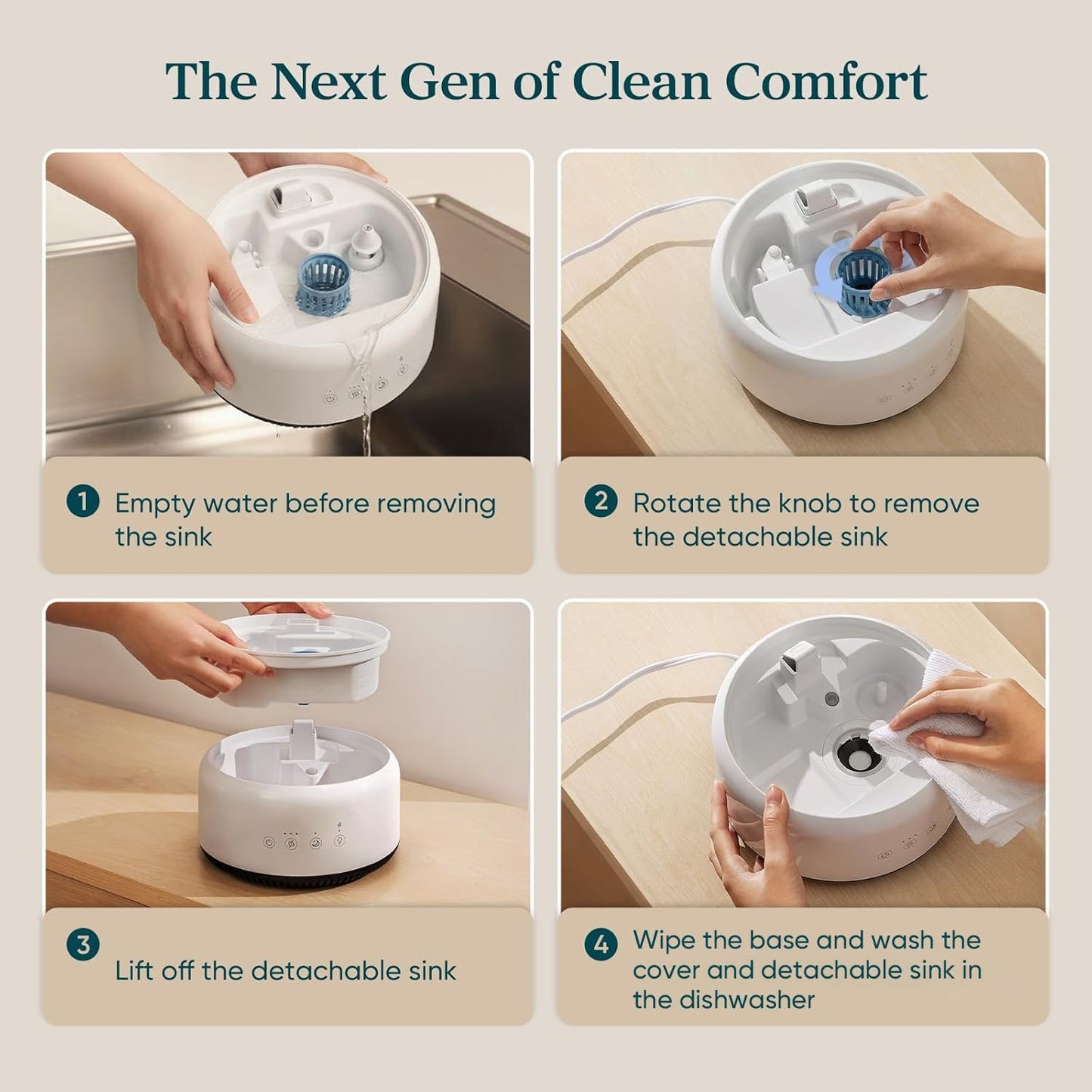 Humidifiers for Bedroom 4.2L Top Fill for Large Room, NeoClassic 450