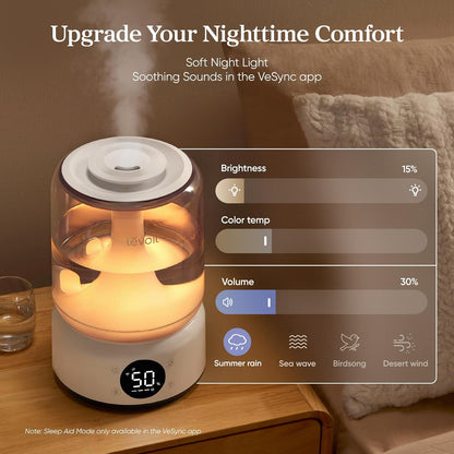 Humidifiers for Bedroom 4.2L Top Fill for Large Room, NeoClassic 450