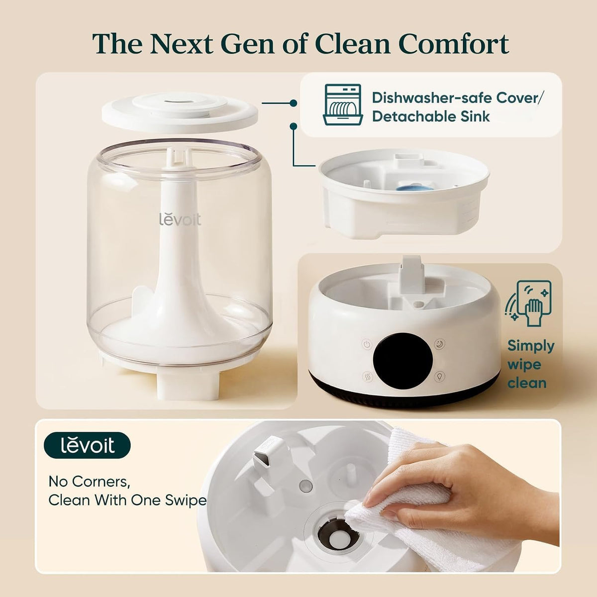 Humidifiers for Bedroom 4.2L Top Fill for Large Room, NeoClassic 450