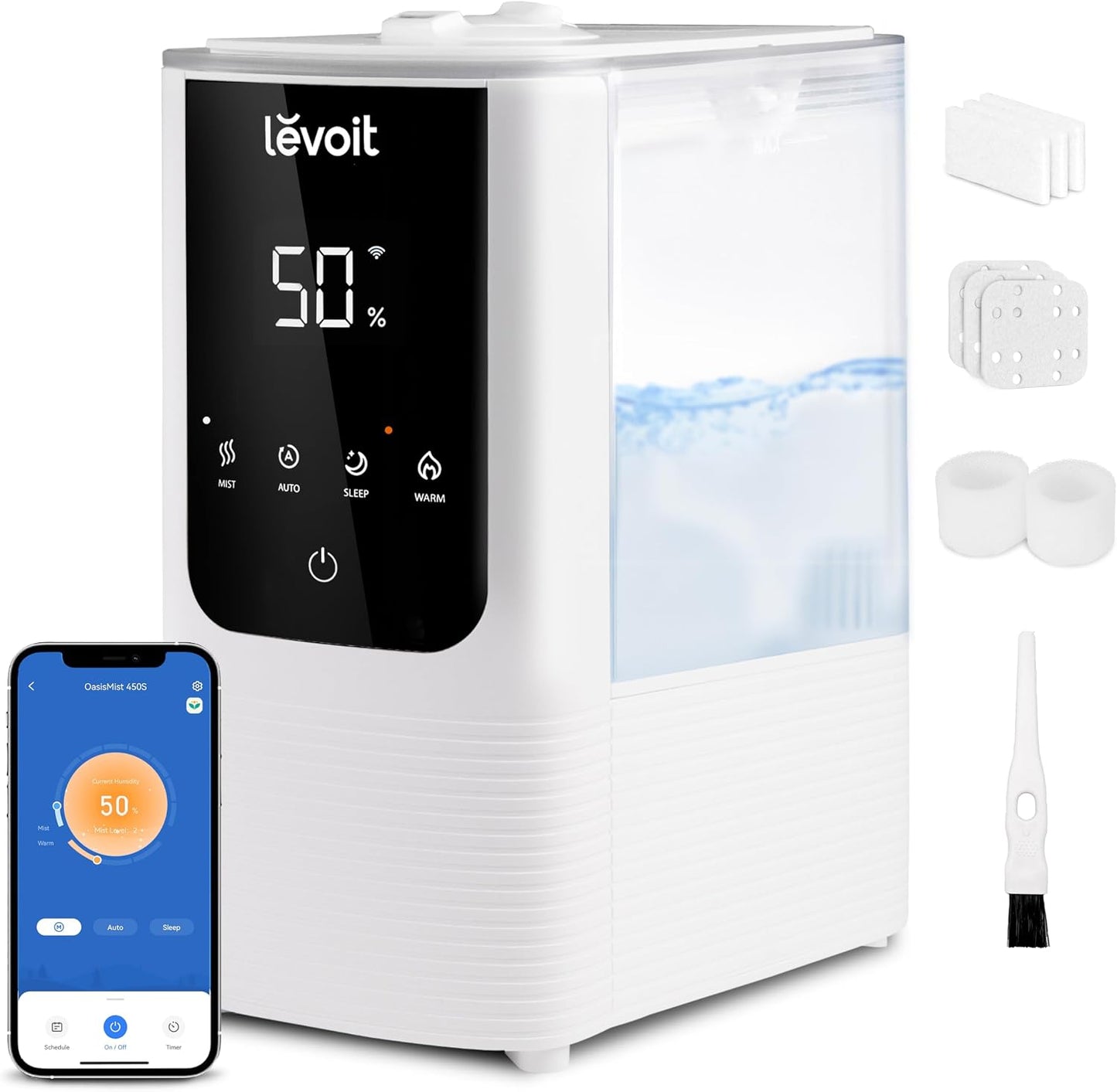 Humidifiers for Bedroom 4.2L Top Fill for Large Room, NeoClassic 450
