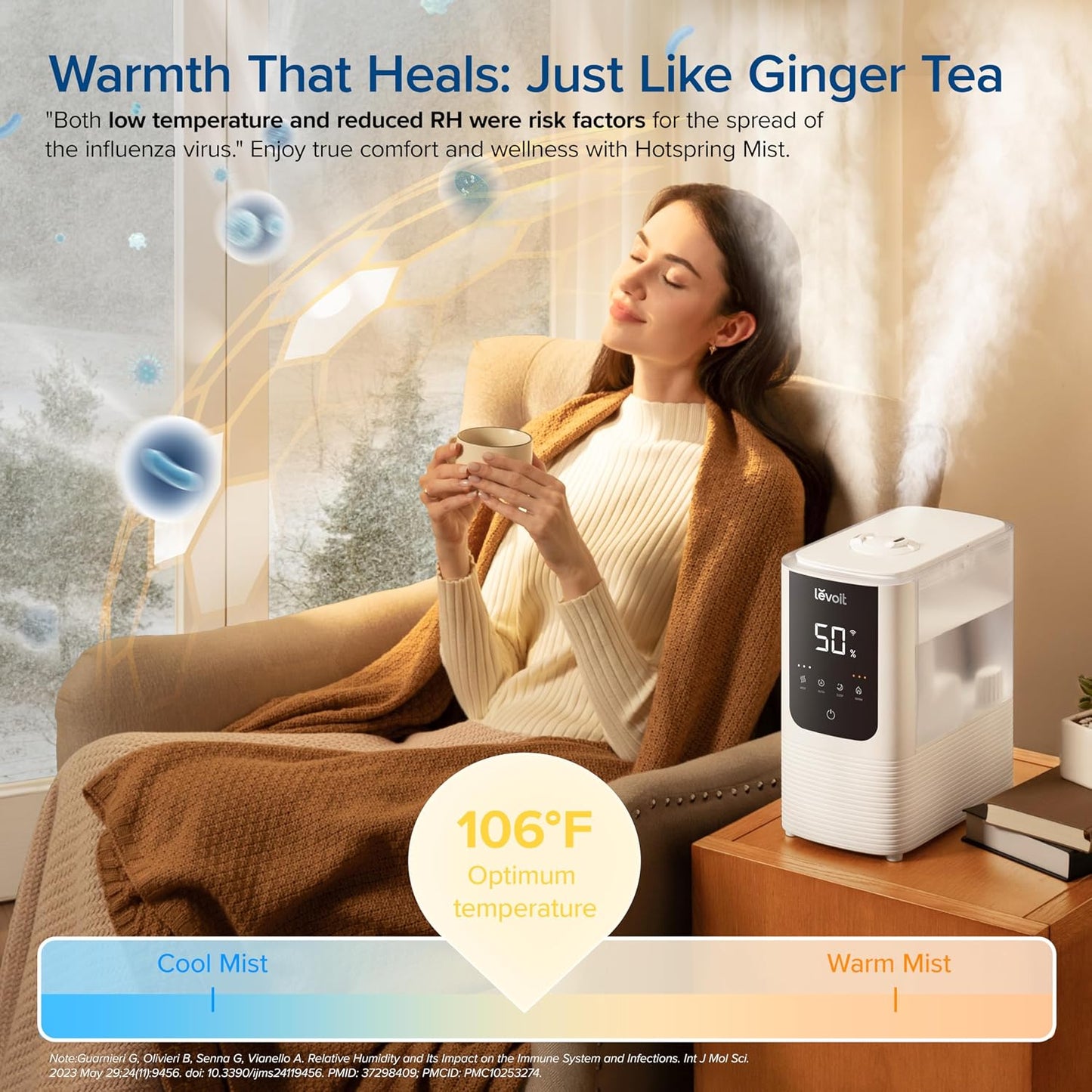 Humidifiers for Bedroom 4.2L Top Fill for Large Room, NeoClassic 450