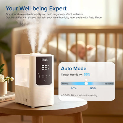 Humidifiers for Bedroom 4.2L Top Fill for Large Room, NeoClassic 450
