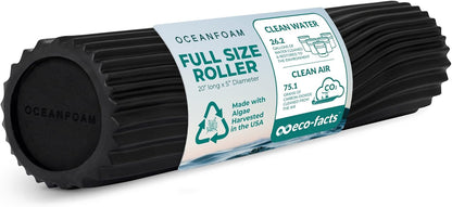 Tidal Roller - Natural - Muscle Massage Foam Roller for Back Pain & Stretching - Firm and Ergonomic Wide Wave Textured - Yoga, Athletics, & Wellness - Full Size, 20" x 5" - Colors B