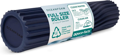 Tidal Roller - Natural - Muscle Massage Foam Roller for Back Pain & Stretching - Firm and Ergonomic Wide Wave Textured - Yoga, Athletics, & Wellness - Full Size, 20" x 5" - Colors B