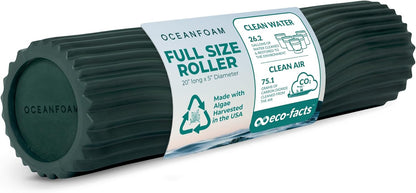 Tidal Roller - Natural - Muscle Massage Foam Roller for Back Pain & Stretching - Firm and Ergonomic Wide Wave Textured - Yoga, Athletics, & Wellness - Full Size, 20" x 5" - Colors B