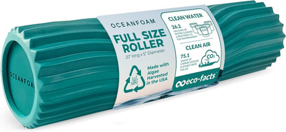 Tidal Roller - Natural - Muscle Massage Foam Roller for Back Pain & Stretching - Firm and Ergonomic Wide Wave Textured - Yoga, Athletics, & Wellness - Full Size, 20" x 5" - Colors B