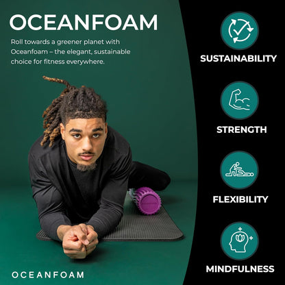 Tidal Roller - Natural - Muscle Massage Foam Roller for Back Pain & Stretching - Firm and Ergonomic Wide Wave Textured - Yoga, Athletics, & Wellness - Full Size, 20" x 5" - Colors B