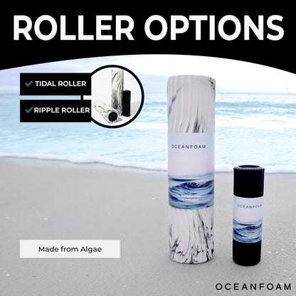 Tidal Roller - Natural - Muscle Massage Foam Roller for Back Pain & Stretching - Firm and Ergonomic Wide Wave Textured - Yoga, Athletics, & Wellness - Full Size, 20" x 5" - Colors B