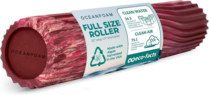 Tidal Roller - Natural - Muscle Massage Foam Roller for Back Pain & Stretching - Firm and Ergonomic Wide Wave Textured - Yoga, Athletics, & Wellness - Full Size, 20" x 5" - Colors B