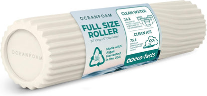 Tidal Roller - Natural - Muscle Massage Foam Roller for Back Pain & Stretching - Firm and Ergonomic Wide Wave Textured - Yoga, Athletics, & Wellness - Full Size, 20" x 5" - Colors B