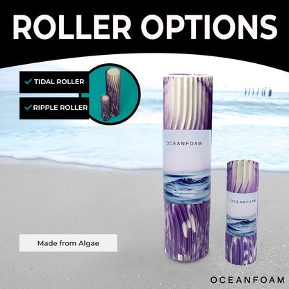 Tidal Roller - Natural - Muscle Massage Foam Roller for Back Pain & Stretching - Firm and Ergonomic Wide Wave Textured - Yoga, Athletics, & Wellness - Full Size, 20" x 5" - Colors B