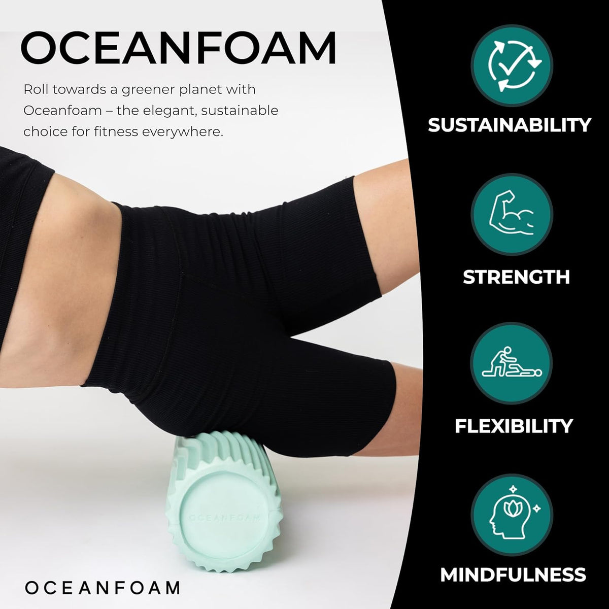 Tidal Roller - Natural - Muscle Massage Foam Roller for Back Pain & Stretching - Firm and Ergonomic Wide Wave Textured - Yoga, Athletics, & Wellness - Full Size, 20" x 5" - Colors B