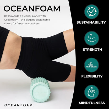 Tidal Roller - Natural - Muscle Massage Foam Roller for Back Pain & Stretching - Firm and Ergonomic Wide Wave Textured - Yoga, Athletics, & Wellness - Full Size, 20" x 5" - Colors B