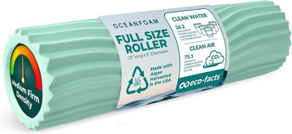 Tidal Roller - Natural - Muscle Massage Foam Roller for Back Pain & Stretching - Firm and Ergonomic Wide Wave Textured - Yoga, Athletics, & Wellness - Full Size, 20" x 5" - Colors B