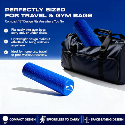 18 Inch Travel Soft Foam Roller- Half the Length of The MELT Full Body Roller