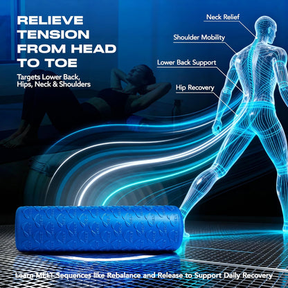 18 Inch Travel Soft Foam Roller- Half the Length of The MELT Full Body Roller
