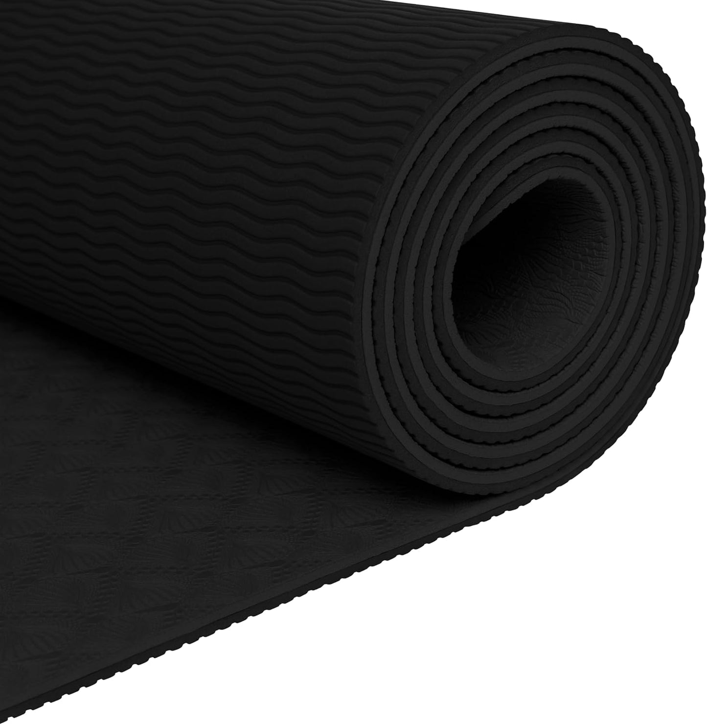 Zuma Yoga Mat 6mm Thick Non-Slip TPE Exercise Mat | Cushioned Workout Mat for Yoga Pilates and Home Stretching | 72 x 24 with Carrying Strap