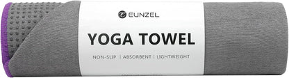 Hot Yoga Towel - Microfiber Non Slip Yoga Mat Towel with Grip Dot Sweat Absorbent Towel for Hot Yoga, Pilates and Fitness 72" x 24", Dark Cyan/Orange