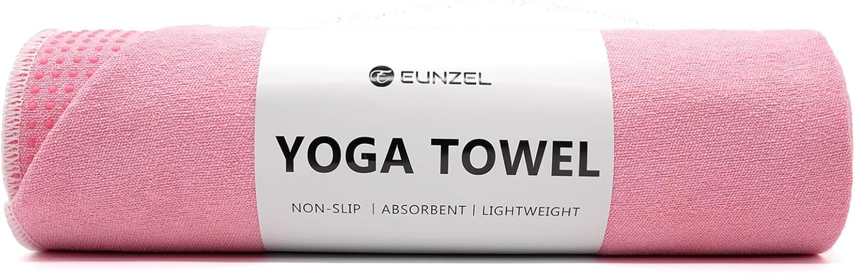 Hot Yoga Towel - Microfiber Non Slip Yoga Mat Towel with Grip Dot Sweat Absorbent Towel for Hot Yoga, Pilates and Fitness 72" x 24", Dark Cyan/Orange