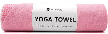 Hot Yoga Towel - Microfiber Non Slip Yoga Mat Towel with Grip Dot Sweat Absorbent Towel for Hot Yoga, Pilates and Fitness 72" x 24", Dark Cyan/Orange