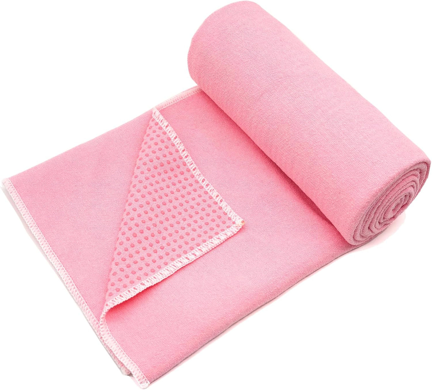 Hot Yoga Towel - Microfiber Non Slip Yoga Mat Towel with Grip Dot Sweat Absorbent Towel for Hot Yoga, Pilates and Fitness 72" x 24", Dark Cyan/Orange