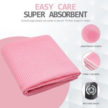 Hot Yoga Towel - Microfiber Non Slip Yoga Mat Towel with Grip Dot Sweat Absorbent Towel for Hot Yoga, Pilates and Fitness 72" x 24", Dark Cyan/Orange