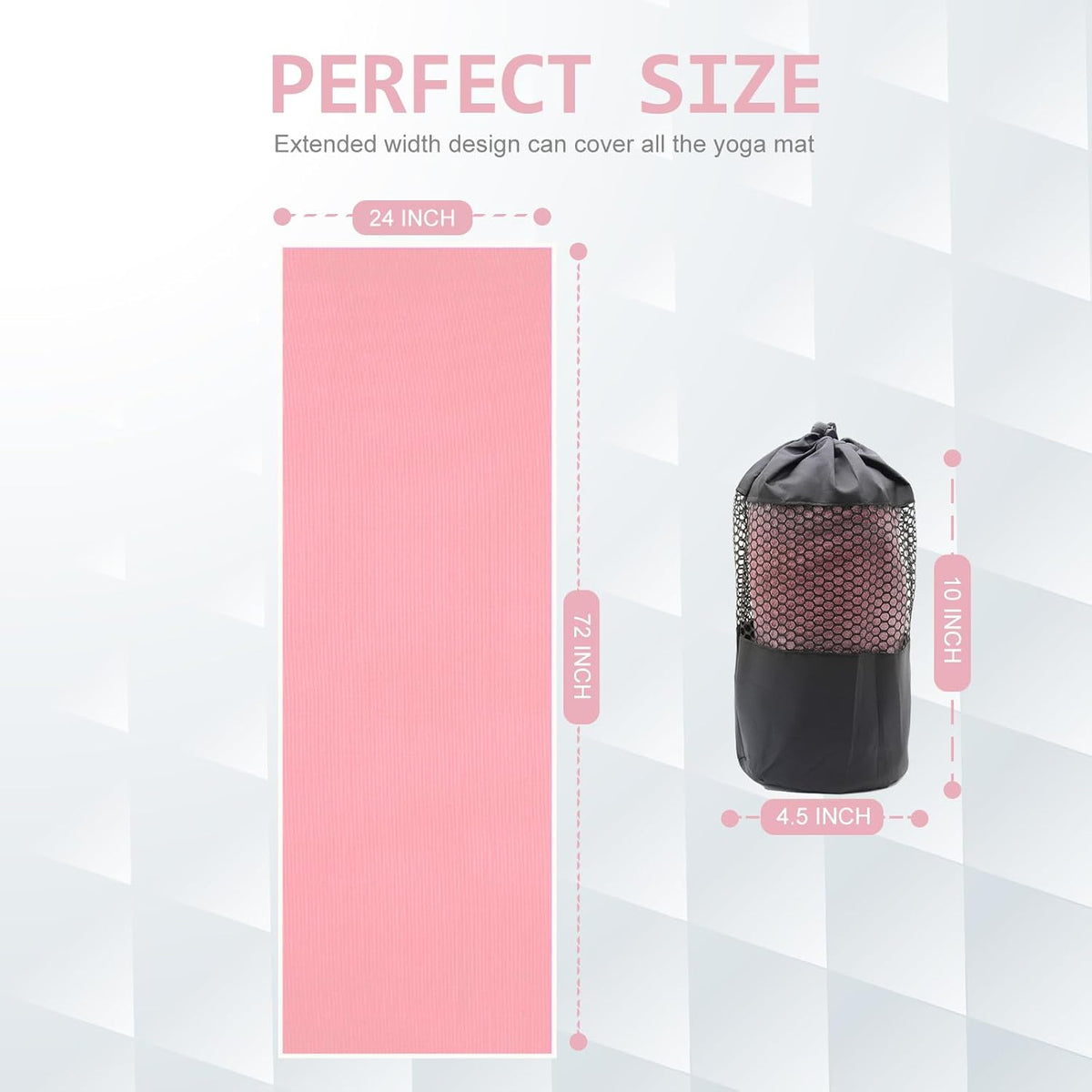 Hot Yoga Towel - Microfiber Non Slip Yoga Mat Towel with Grip Dot Sweat Absorbent Towel for Hot Yoga, Pilates and Fitness 72" x 24", Dark Cyan/Orange