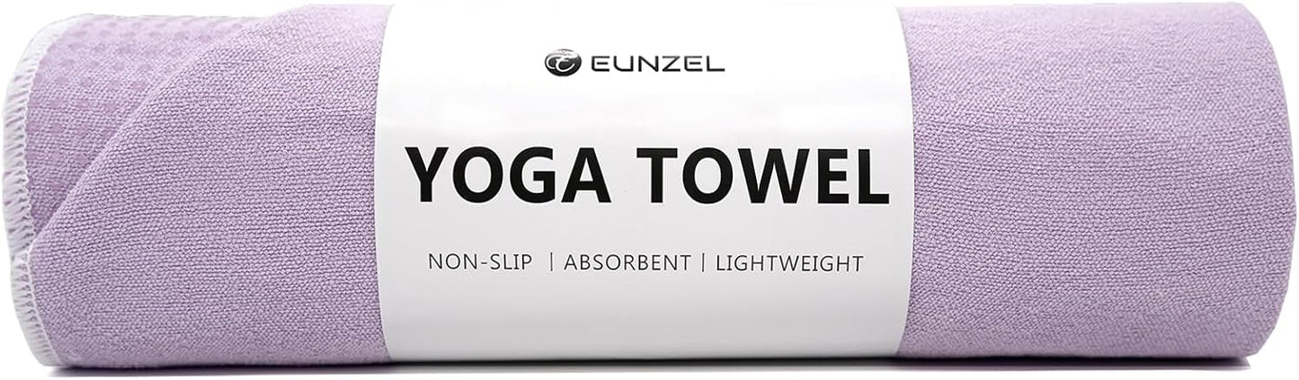 Hot Yoga Towel - Microfiber Non Slip Yoga Mat Towel with Grip Dot Sweat Absorbent Towel for Hot Yoga, Pilates and Fitness 72" x 24", Dark Cyan/Orange
