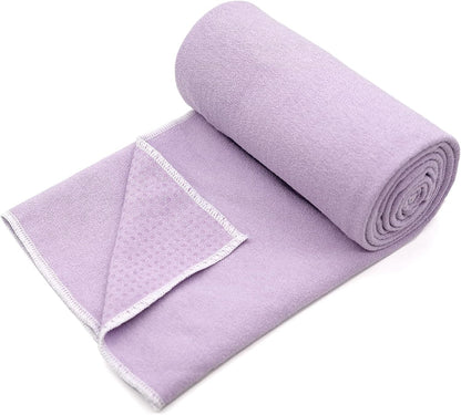 Hot Yoga Towel - Microfiber Non Slip Yoga Mat Towel with Grip Dot Sweat Absorbent Towel for Hot Yoga, Pilates and Fitness 72" x 24", Dark Cyan/Orange