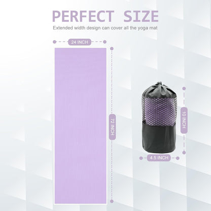 Hot Yoga Towel - Microfiber Non Slip Yoga Mat Towel with Grip Dot Sweat Absorbent Towel for Hot Yoga, Pilates and Fitness 72" x 24", Dark Cyan/Orange