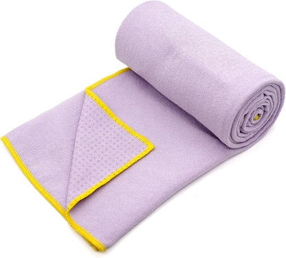 Hot Yoga Towel - Microfiber Non Slip Yoga Mat Towel with Grip Dot Sweat Absorbent Towel for Hot Yoga, Pilates and Fitness 72" x 24", Dark Cyan/Orange