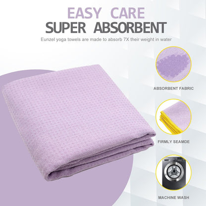 Hot Yoga Towel - Microfiber Non Slip Yoga Mat Towel with Grip Dot Sweat Absorbent Towel for Hot Yoga, Pilates and Fitness 72" x 24", Dark Cyan/Orange