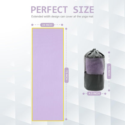 Hot Yoga Towel - Microfiber Non Slip Yoga Mat Towel with Grip Dot Sweat Absorbent Towel for Hot Yoga, Pilates and Fitness 72" x 24", Dark Cyan/Orange