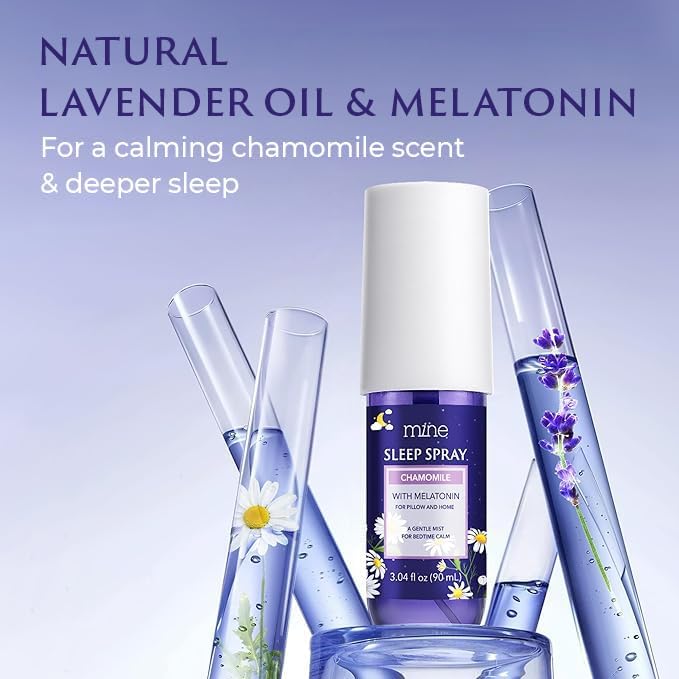 Lavender Sleep Spray with Melatonin - Natural Pillow Mist for Deep Sleep - Calming Lavender Linen Bed Spray for Adults, Gifts for Teen Girls and Women