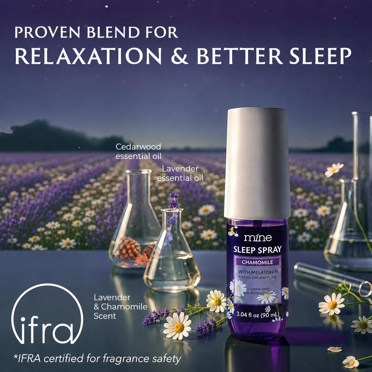 Lavender Sleep Spray with Melatonin - Natural Pillow Mist for Deep Sleep - Calming Lavender Linen Bed Spray for Adults, Gifts for Teen Girls and Women