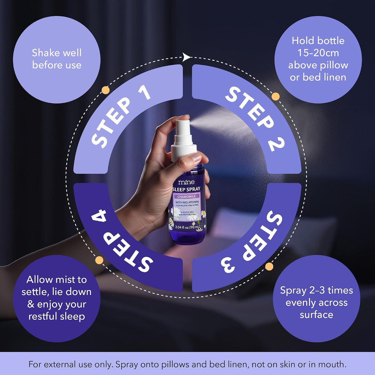 Lavender Sleep Spray with Melatonin - Natural Pillow Mist for Deep Sleep - Calming Lavender Linen Bed Spray for Adults, Gifts for Teen Girls and Women