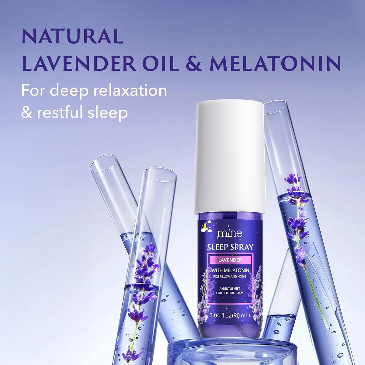 Lavender Sleep Spray with Melatonin - Natural Pillow Mist for Deep Sleep - Calming Lavender Linen Bed Spray for Adults, Gifts for Teen Girls and Women