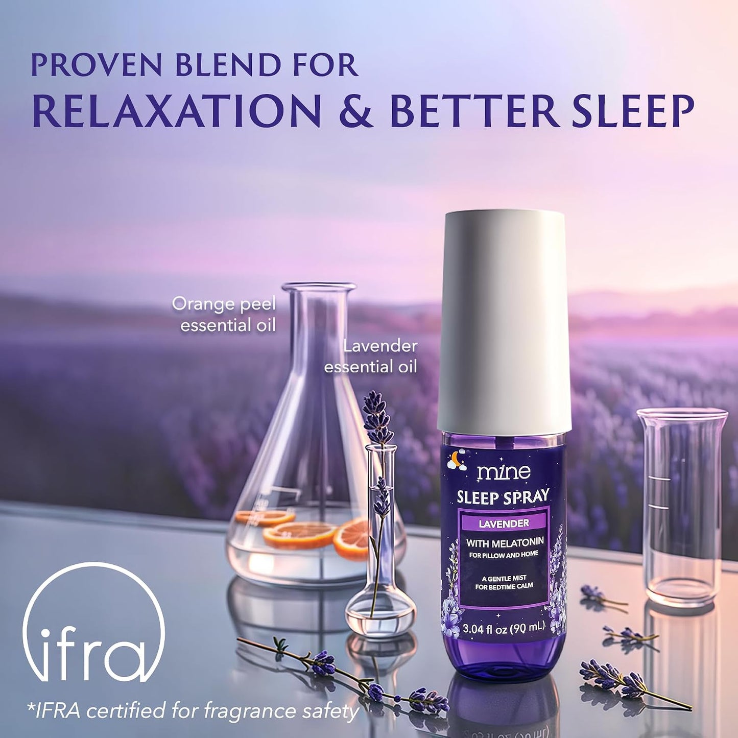 Lavender Sleep Spray with Melatonin - Natural Pillow Mist for Deep Sleep - Calming Lavender Linen Bed Spray for Adults, Gifts for Teen Girls and Women