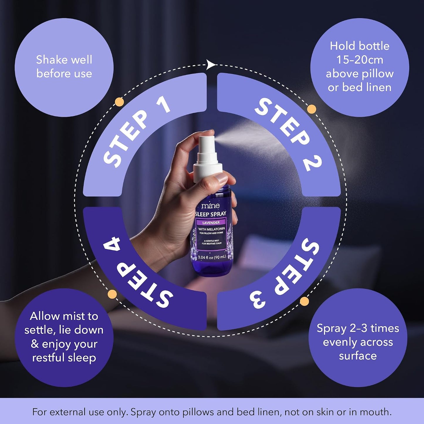 Lavender Sleep Spray with Melatonin - Natural Pillow Mist for Deep Sleep - Calming Lavender Linen Bed Spray for Adults, Gifts for Teen Girls and Women