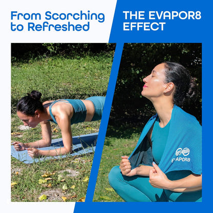 Evapor8 Cooling Towels with 2 Silicone Cases, 4 Pack, UPF 50