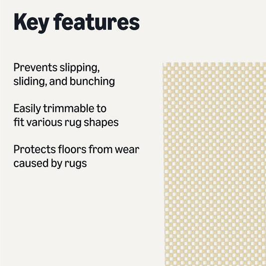 Non-Slip Rug Pad, Keep Area Rugs Safe in Place, Slip and Skid Resistant Pads for Tile and Hardwood Floors, Protect Floors from Wear and Tear, Trimmable, 4x6