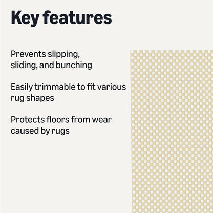 Non-Slip Rug Pad, Keep Area Rugs Safe in Place, Slip and Skid Resistant Pads for Tile and Hardwood Floors, Protect Floors from Wear and Tear, Trimmable, 4x6