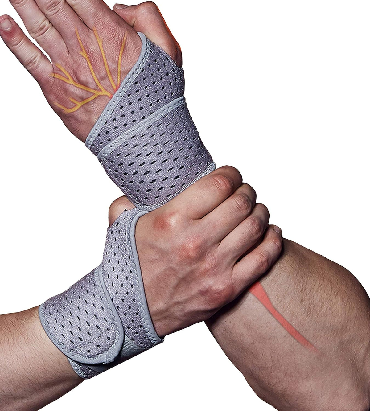 2 Pack Wrist Compression Strap and Wrist Brace Sport Wrist Support for Fitness, Weightlifting, Tendonitis, Carpal Tunnel Arthritis, Pain Relief-Wear Anywhere-Adjustable (Black)