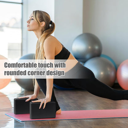 9"x6"x3" Yoga Block, 2 Pcs Soft Non-Slip Foam Blocks Supportive | EVA Foam for Stretching in Yoga, Pilates, Meditation and Dance