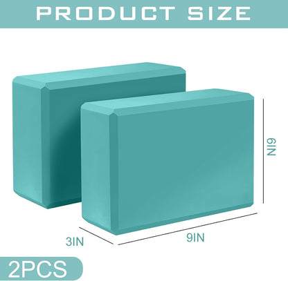 9"x6"x3" Yoga Block, 2 Pcs Soft Non-Slip Foam Blocks Supportive | EVA Foam for Stretching in Yoga, Pilates, Meditation and Dance